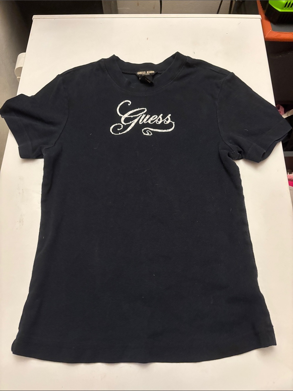 Guess Short Sleeve Logo Tee with White Script